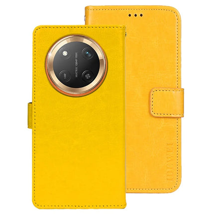 IDEWEI For Honor X60 Pro 5G Stand Case Crazy Horse Texture Leather Phone Cover - Yellow