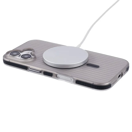 For iPhone 16 Case Corrugated Texture Phone Cover PC Shell Compatible with MagSafe