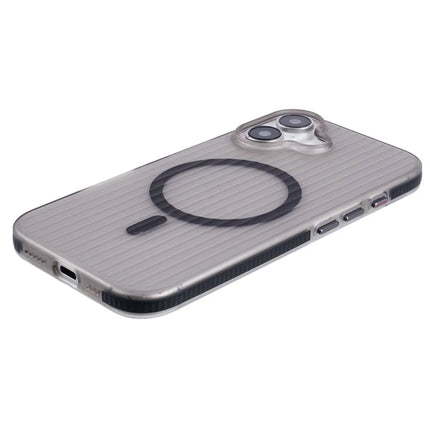 For iPhone 16 Plus Case Corrugated Texture Phone Cover PC Shell Compatible with MagSafe