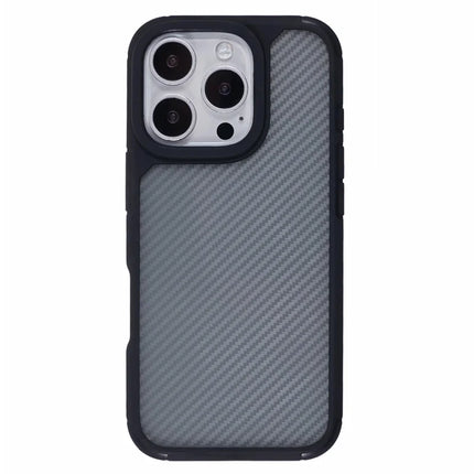 For iPhone 16 Pro Max Case Carbon Fiber Texture TPU+PC Anti-Drop Phone Cover