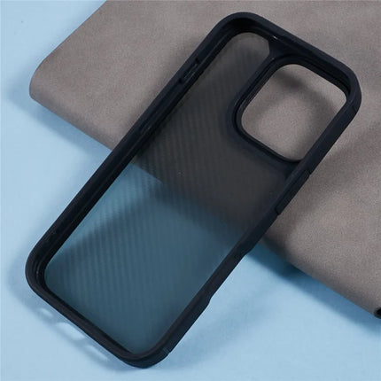 For iPhone 16 Pro Max Case Carbon Fiber Texture TPU+PC Anti-Drop Phone Cover