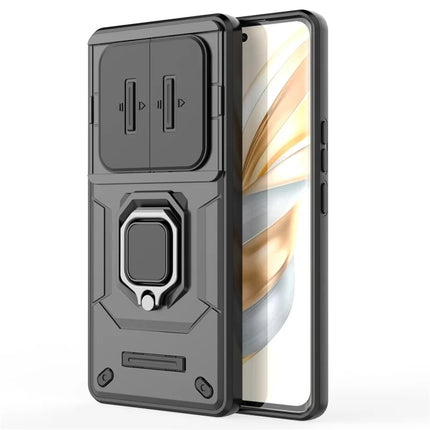 For Honor X60 Pro 5G Case PC+TPU Kickstand Phone Protector with Lens Cover