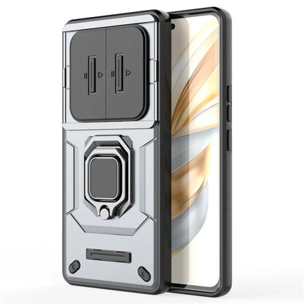 For Honor X60 Pro 5G Case PC+TPU Kickstand Phone Protector with Lens Cover
