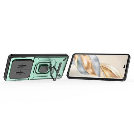 For Honor X60 Pro 5G Case PC+TPU Kickstand Phone Protector with Lens Cover