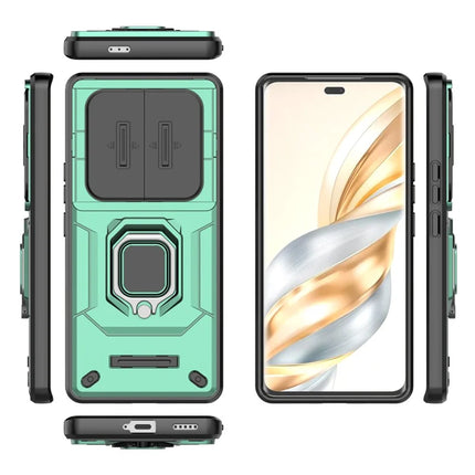 For Honor X60 Pro 5G Case PC+TPU Kickstand Phone Protector with Lens Cover