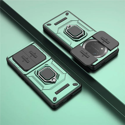 For Honor X60 Pro 5G Case PC+TPU Kickstand Phone Protector with Lens Cover
