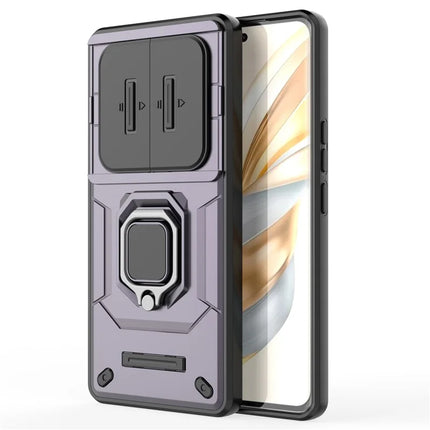 For Honor X60 Pro 5G Case PC+TPU Kickstand Phone Protector with Lens Cover