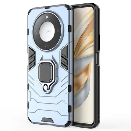 For Honor X60 5G Case Ring Kickstand PC+TPU Protective Phone Cover - Blue