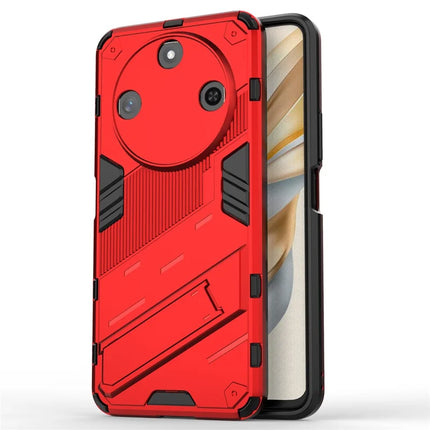 For Honor X60 5G Case PC+TPU Shockproof Phone Cover with Kickstand - Red