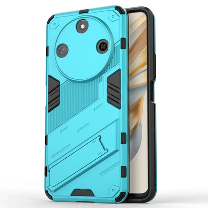 For Honor X60 5G Case PC+TPU Shockproof Phone Cover with Kickstand - Baby Blue