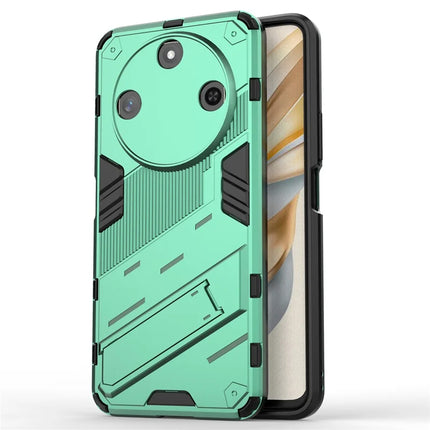 For Honor X60 5G Case PC+TPU Shockproof Phone Cover with Kickstand - Green