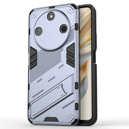 For Honor X60 5G Case PC+TPU Shockproof Phone Cover with Kickstand - Dark Blue