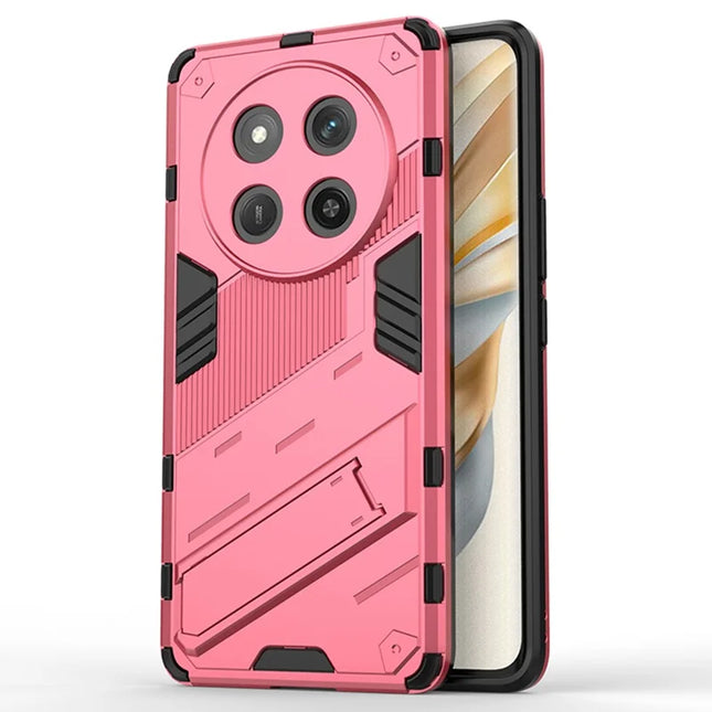 For Honor X60 Pro 5G Case PC+TPU Shockproof Phone Cover with Kickstand - Rose