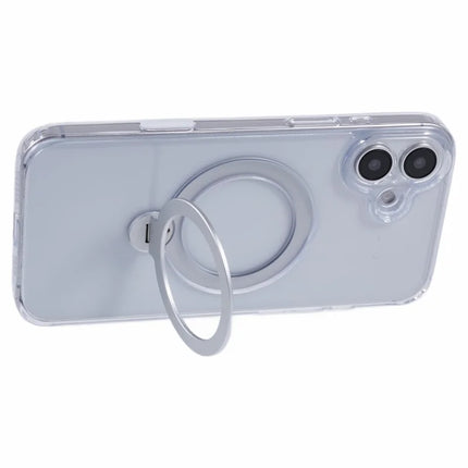 For iPhone 16 Plus Clear Case Magnetic Kickstand PC+TPU Phone Cover with Camera Control Button