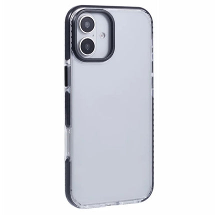 For iPhone 16 Plus Clear Case TPU+PC Shockproof Phone Back Cover - Black