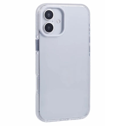 For iPhone 16 Plus Clear Case TPU+PC Shockproof Phone Back Cover - White