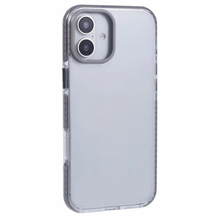 For iPhone 16 Plus Clear Case TPU+PC Shockproof Phone Back Cover - Grey