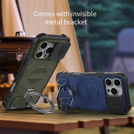 For iPhone 16 Pro Max Case Compatible with MagSafe PC+TPU Kickstand Phone Cover with Lanyard
