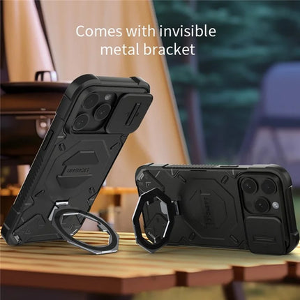For iPhone 15 Pro Max Case Compatible with MagSafe PC+TPU Kickstand Phone Cover with Lanyard