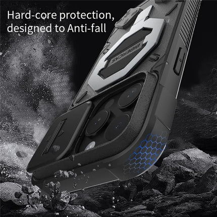 For iPhone 15 Pro Max Case Compatible with MagSafe PC+TPU Kickstand Phone Cover with Lanyard