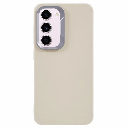For Samsung Galaxy S23 Case Leather Textured TPU Shockproof Phone Cover - White