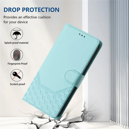 For OnePlus Nord 4 Case Imprinted Honeycomb RFID Blocking Leather Phone Cover with Strap