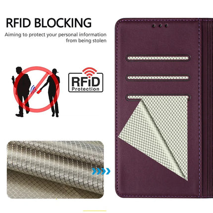 For OnePlus Nord 4 Case Imprinted Honeycomb RFID Blocking Leather Phone Cover with Strap