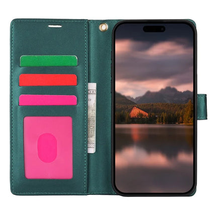 For iPhone 16 Plus Case with Hand Strap Flower Imprint Leather Wallet Phone Cover