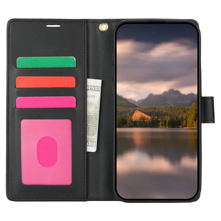 For iPhone 15 Pro Max Case with Hand Strap Flower Imprint Leather Wallet Phone Cover