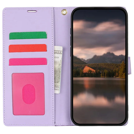 For iPhone 15 Pro Max Case with Hand Strap Flower Imprint Leather Wallet Phone Cover