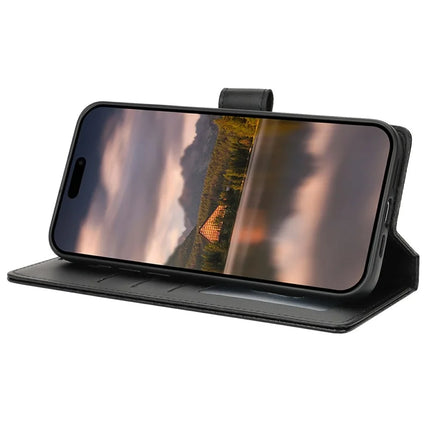 For iPhone 14 / 13 Case with Hand Strap Flower Imprint Leather Wallet Phone Cover