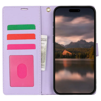 For iPhone 14 / 13 Case with Hand Strap Flower Imprint Leather Wallet Phone Cover