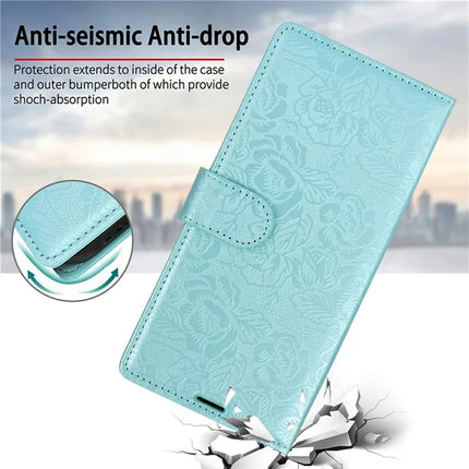 For Samsung Galaxy A05s 4G Case with Hand Strap Flower Imprint Leather Wallet Phone Cover
