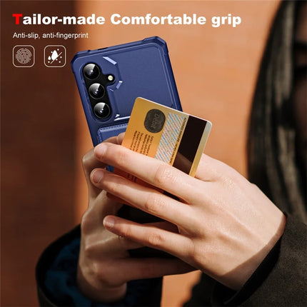 For Samsung Galaxy A55 5G ENKAY Hat-Prince Wallet Card Slot Kickstand PU Leather +TPU Back Phone Cover with Camera Lens Film