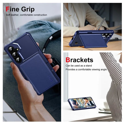 For Samsung Galaxy A55 5G ENKAY Hat-Prince Wallet Card Slot Kickstand PU Leather +TPU Back Phone Cover with Camera Lens Film