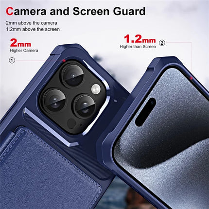 For iPhone 16 Pro Max ENKAY Hat-Prince Wallet Card Slot Kickstand PU Leather +TPU Back Phone Cover with Camera Lens Film