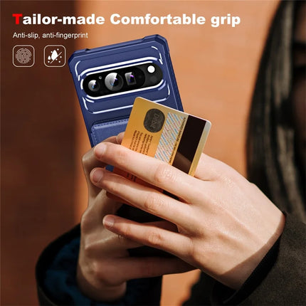 For Google Pixel 9 / Google Pixel 9 Pro ENKAY Hat-Prince Wallet Card Slot Kickstand PU Leather +TPU Back Phone Cover with Camera Lens Film