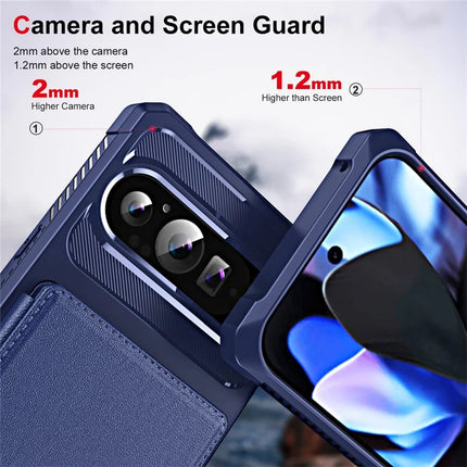 For Google Pixel 9 / Google Pixel 9 Pro ENKAY Hat-Prince Wallet Card Slot Kickstand PU Leather +TPU Back Phone Cover with Camera Lens Film