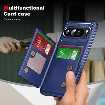 For Google Pixel 9 / Google Pixel 9 Pro ENKAY Hat-Prince Wallet Card Slot Kickstand PU Leather +TPU Back Phone Cover with Camera Lens Film