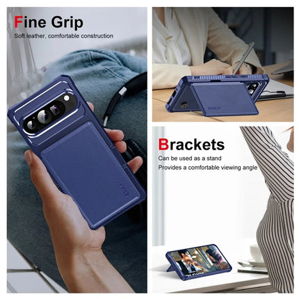 For Google Pixel 9 / Google Pixel 9 Pro ENKAY Hat-Prince Wallet Card Slot Kickstand PU Leather +TPU Back Phone Cover with Camera Lens Film