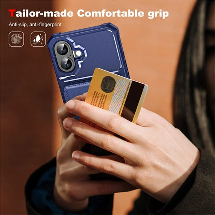 For iPhone 16 Plus ENKAY Hat-Prince Wallet Card Slot Kickstand PU Leather +TPU Back Phone Cover with Camera Lens Film