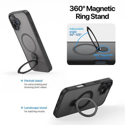 For iPhone 16 Case DUX DUCIS Yind Series PC+TPU Phone Cover Compatible with MagSafe with Kickstand