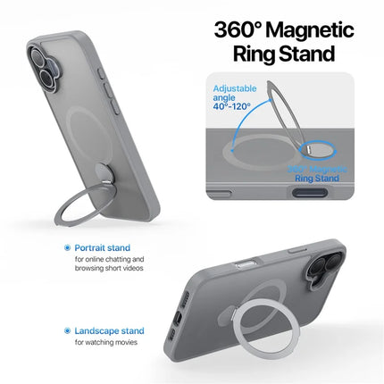 For iPhone 16 Plus Case DUX DUCIS Yind Series PC+TPU Phone Cover Compatible with MagSafe with Kickstand