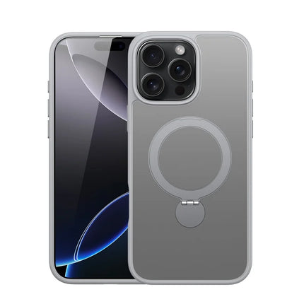 For iPhone 16 Pro Max Case DUX DUCIS Yind Series PC+TPU Phone Cover Compatible with MagSafe with Kickstand - Grey