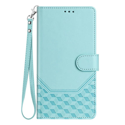 For Motorola Edge 50 Neo 5G / Moto S50 5G / Thinkphone 25 5G Case Imprinted Honeycomb RFID Blocking Leather Phone Cover with Strap