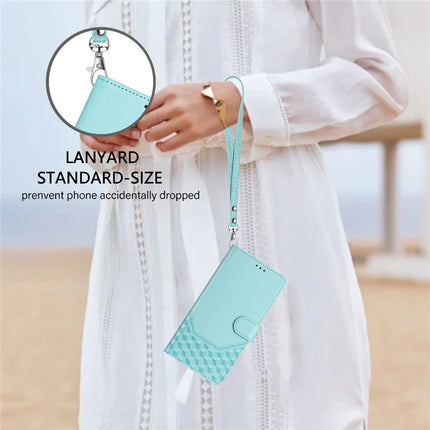For Motorola Edge 50 Neo 5G / Moto S50 5G / Thinkphone 25 5G Case Imprinted Honeycomb RFID Blocking Leather Phone Cover with Strap
