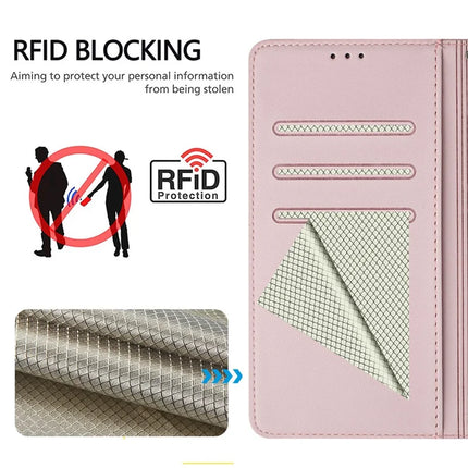 For Motorola Edge 50 Neo 5G / Moto S50 5G / Thinkphone 25 5G Case Imprinted Honeycomb RFID Blocking Leather Phone Cover with Strap