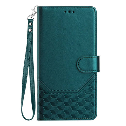 For Motorola Edge 50 Neo 5G / Moto S50 5G / Thinkphone 25 5G Case Imprinted Honeycomb RFID Blocking Leather Phone Cover with Strap