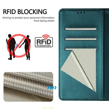 For Motorola Edge 50 Neo 5G / Moto S50 5G / Thinkphone 25 5G Case Imprinted Honeycomb RFID Blocking Leather Phone Cover with Strap