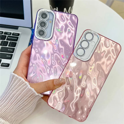 For Samsung Galaxy A16 4G / 5G Case IMD Design Shockproof PC+TPU Phone Cover with Glass Lens Film